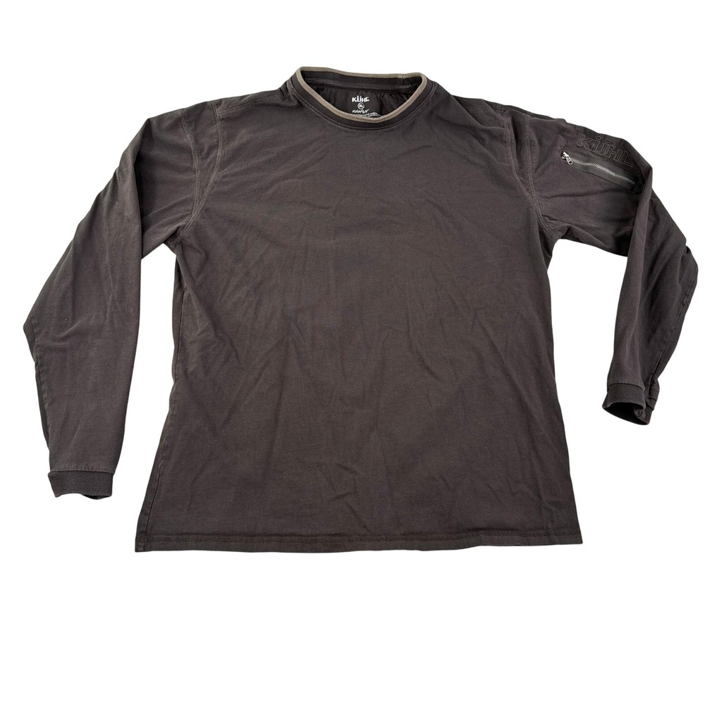 Kuhl Shirt Mens XL Kommando Brown Crew Wildfibre Organic Cotton Outdoor
